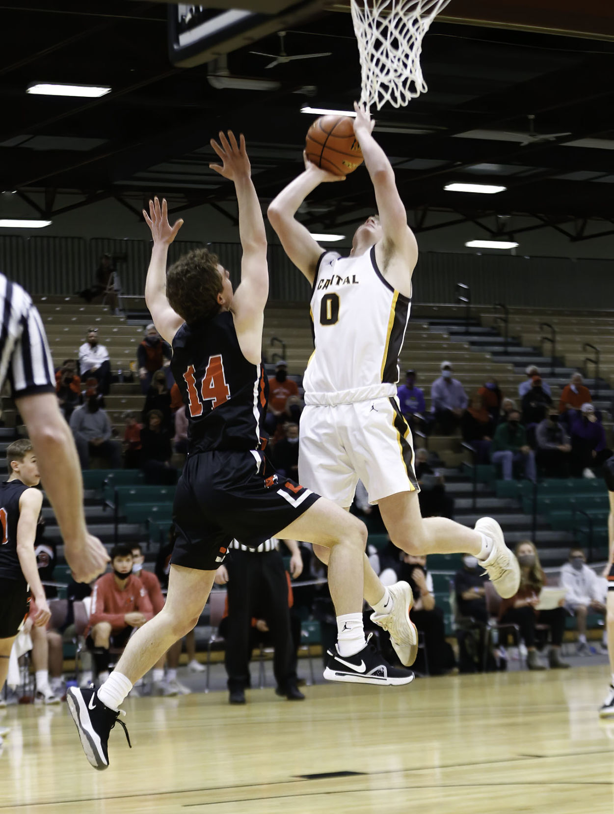 Class AA boys Helena Capital's Hayden Opitz and Bozeman's Padraig Lang